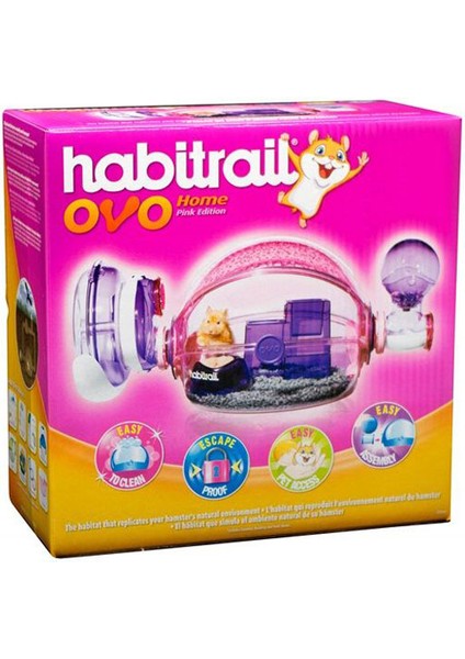 Ovo Hamster Kafesi Pembe