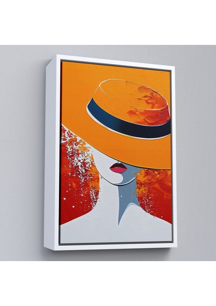 ^#canvas Serie Turuncu Şapkalı Retro Kadın TABLO-7589