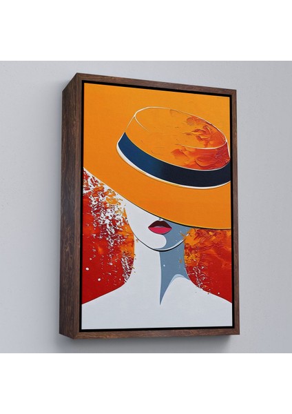 ^#canvas Serie Turuncu Şapkalı Retro Kadın TABLO-7589 fiyatları