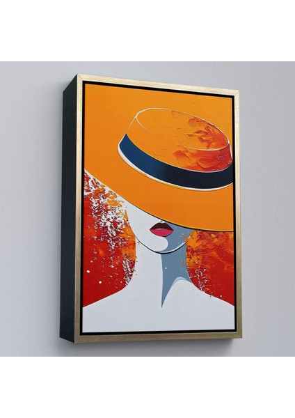 ^#canvas Serie Turuncu Şapkalı Retro Kadın TABLO-7589 modelleri