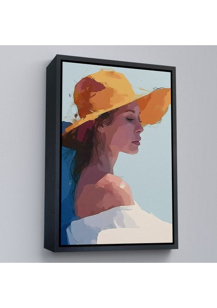 canvas Serie Sarı Şapkalı Soyut Kadın TABLO-7639