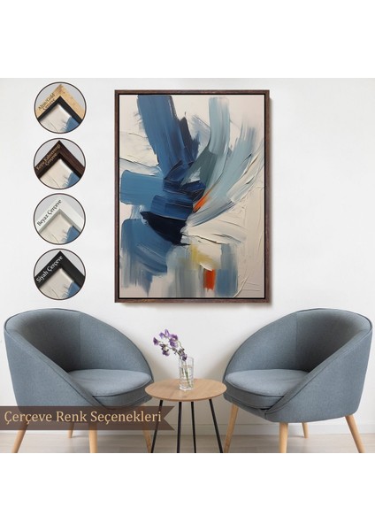 canvas Serie Mavi Tonlardaki Yağlıboya Görünümlü TABLO-7575 fırsatları