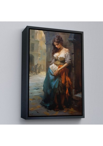 canvas Serie Köşe Başındaki Güzel Üzgün KADIN-7707