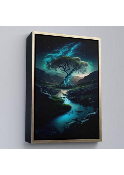 canvas Serie Karanlıktaki Gizemli Ağaç TABLOSU-7882