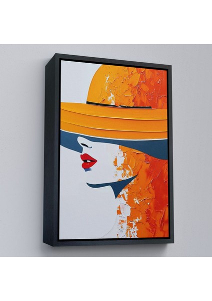 canvas Serie Turuncu Şapkalı Retro Kadın TABLO-7615 modelleri