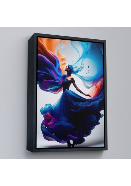 canvas Serie Mavi Kıyafetli Soyut Kadın TABLOSU-8021