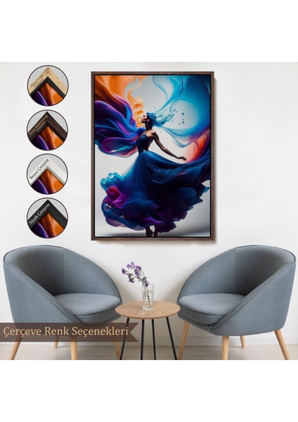 canvas Serie Mavi Kıyafetli Soyut Kadın TABLOSU-8021 fırsatları