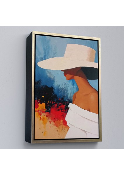 canvas Serie Beyaz Şapkalı Soyut Kadın TABLO-7621
