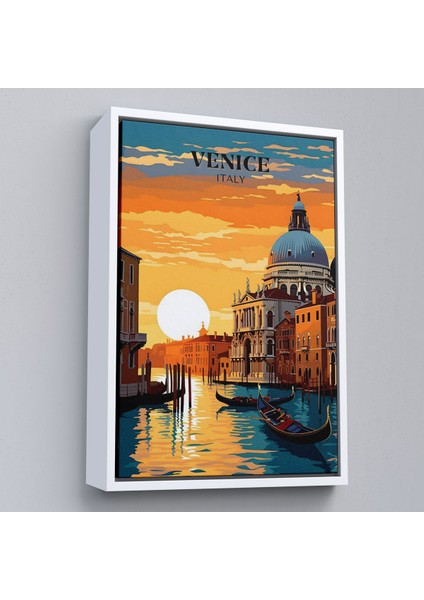 ^#canvas Serie Italya Venedik Kanal Yağlıboya TABLO-7858