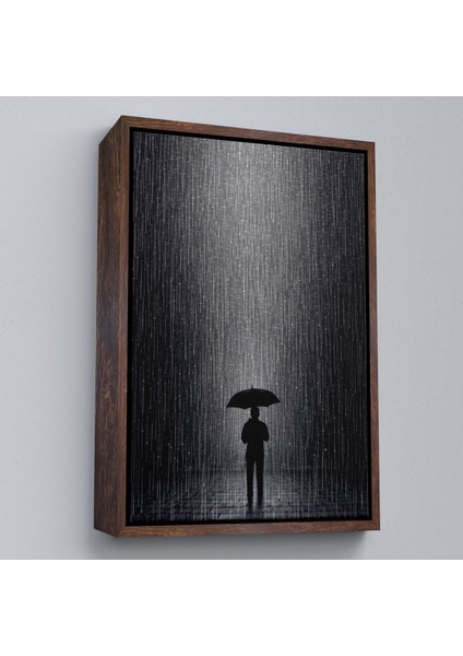 ^#canvas Serie Hiçliğin Ortasında Gece Yarısı Yağmur Altındaki Adam TABLO-7548