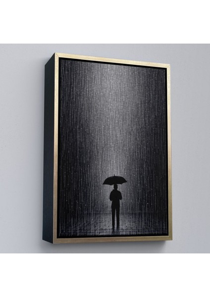 ^#canvas Serie Hiçliğin Ortasında Gece Yarısı Yağmur Altındaki Adam TABLO-7548