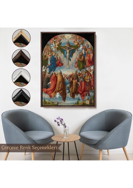 canvas Serie Albrecht Dürer - Üçlü Birliğin Hayranlığı Tablo - Adoration Of The TRINITY-8054 fırsatları
