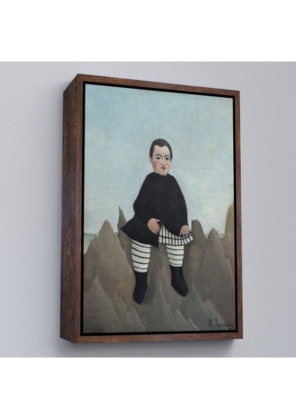 canvas Serie Henri Rousseau - Kayaların Üzerindeki Çocuk Tablosu - Boy On The ROCKS-8083