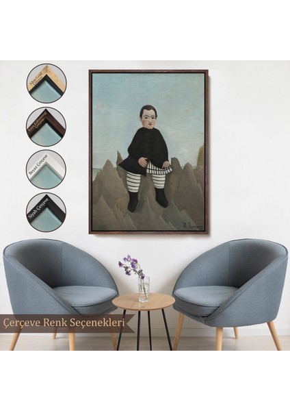 canvas Serie Henri Rousseau - Kayaların Üzerindeki Çocuk Tablosu - Boy On The ROCKS-8083 fırsatları