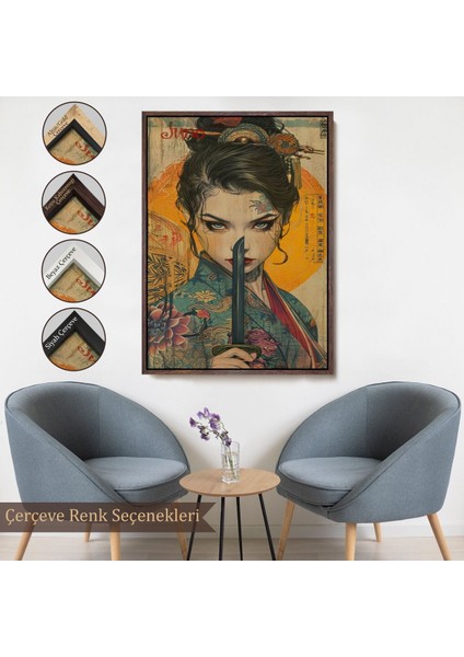 canvas Serie Şavaşçı Japon Kadın TABLOSU-7767 fırsatları