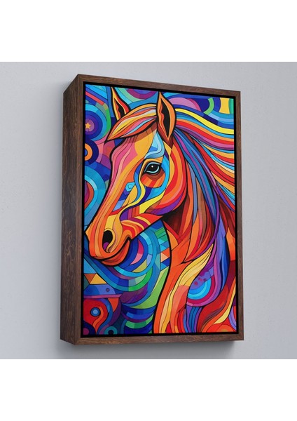 canvas Serie Renkli Soyut At TABLOSU-7515