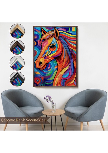 canvas Serie Renkli Soyut At TABLOSU-7515 fırsatları