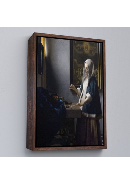 canvas Serie Johannes Vermeer - Teraziyi Tutan Kadın Tablosu - A Woman Holding A BALANCE-7500 fiyatları