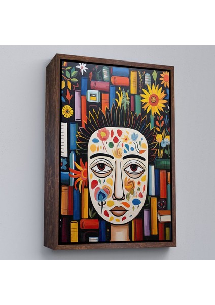 canvas Serie Renkli Çiçek Yüzlü Kadın TABLOSU-8019 fiyatları