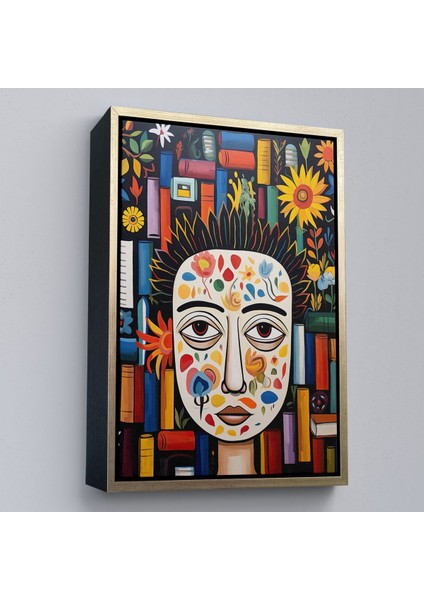 canvas Serie Renkli Çiçek Yüzlü Kadın TABLOSU-8019 modelleri