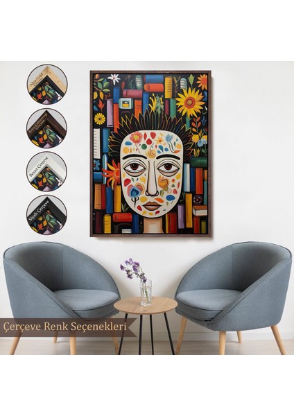 canvas Serie Renkli Çiçek Yüzlü Kadın TABLOSU-8019 fırsatları