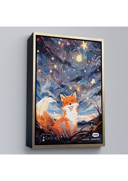 canvas Serie Soyut Ormandaki Sarı Tilki TABLOSU-7839