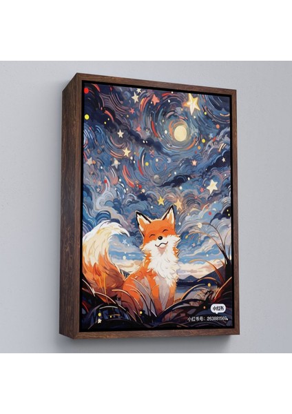 canvas Serie Soyut Ormandaki Sarı Tilki TABLOSU-7839