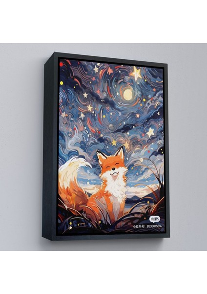 canvas Serie Soyut Ormandaki Sarı Tilki TABLOSU-7839