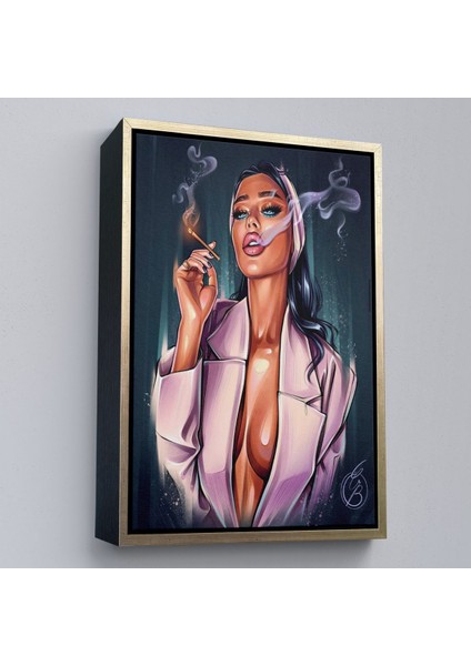 canvas Serie Sigara Içen Soyut Kadın TABLOSU-7756