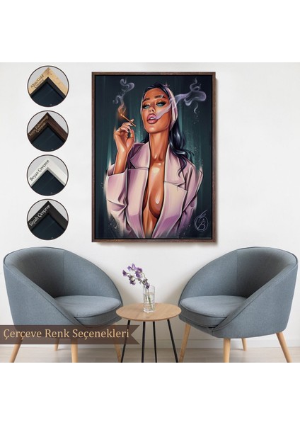 canvas Serie Sigara Içen Soyut Kadın TABLOSU-7756 fırsatları