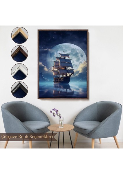 canvas Serie Gece Denizdeki Yelkenli TABLOSU-7933 fırsatları
