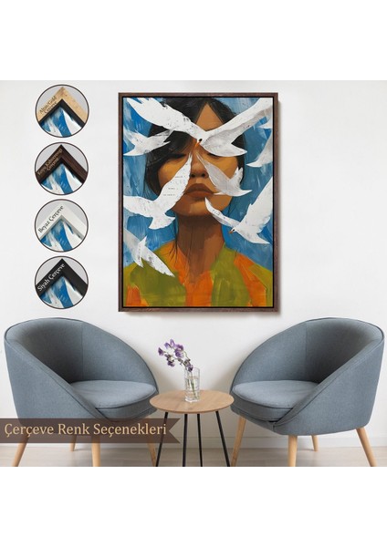 canvas Serie Beyaz Kuşlar ve Asyalı Kadın TABLO-7630 fırsatları