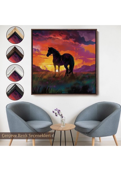 canvas Serie Gün Batımındaki At TABLOSU-8353