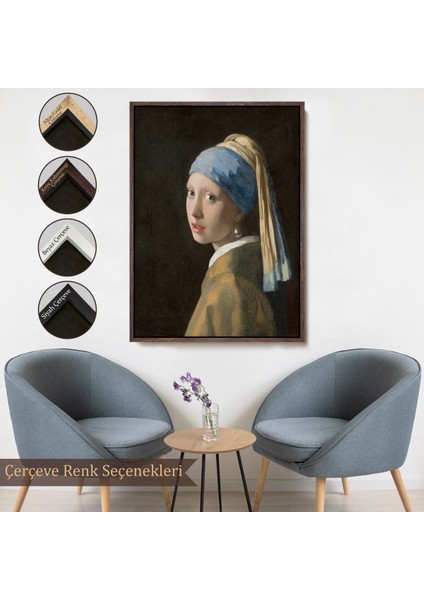 canvas Serie Johannes Vermeer - Inci Küpeli Kız Tablosu - Girl With A Pearl EARRING-7309 fırsatları