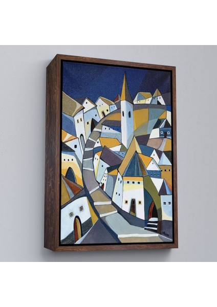 ^#canvas Serie Sıkışık Mavi Evler TABLOSU-7718 fiyatları