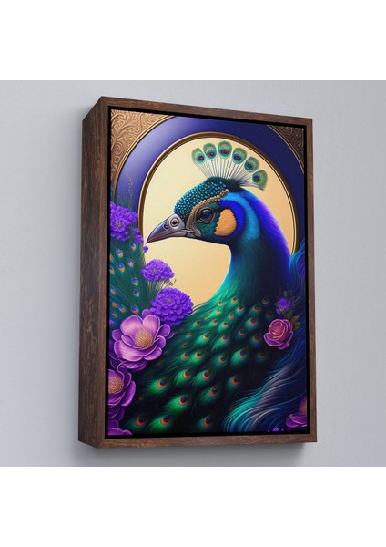 canvas Serie Mor Çiçekler Ortasında Tavus Kuşu TABLOSU-8010 fiyatları