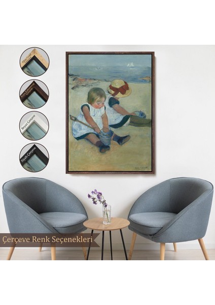 canvas Serie Mary Cassatt - Sahilde Oynayan Çocuklar TABLO-8092 fırsatları