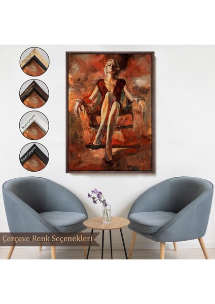 canvas Serie Koltukta Oturan Kadın TABLOSU-7887 fırsatları