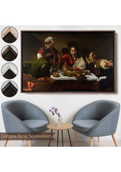 canvas Serie Caravaggio - Emmaus'ta Akşam Yemeği Tablo - Supper At EMMAUS-7137