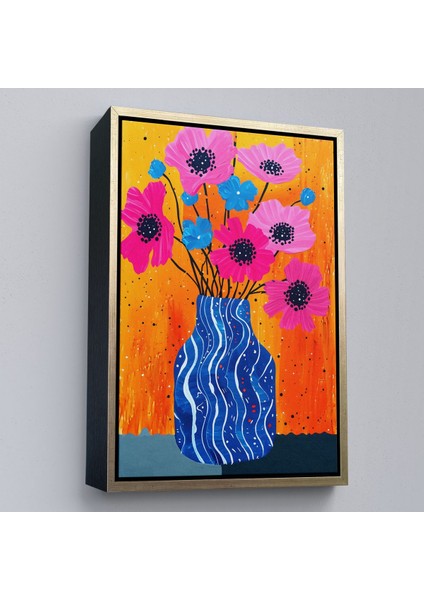 canvas Serie Vazo Içindeki Rekli Çiçekler TABLO-7560
