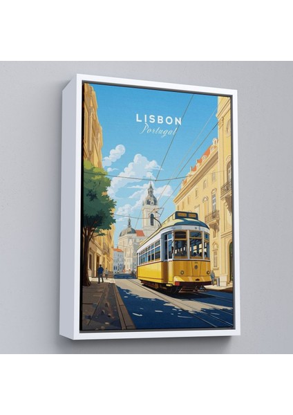 ^#canvas Serie Portekiz Lizbon Sarı Tramvay TABLOSU-7972