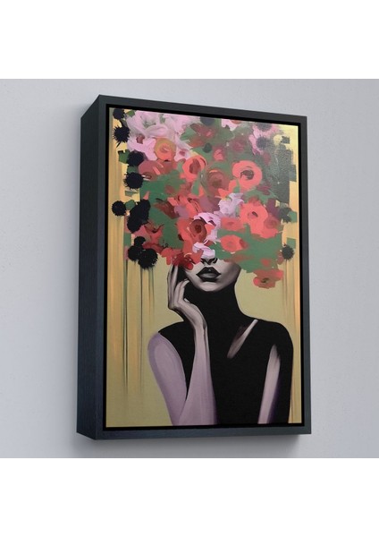 canvas Serie Çiçek Başlı Soyut Kadın TABLOSU-7830