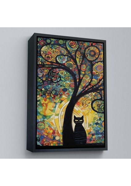 canvas Serie Ağaç Altındaki Siyah Kedi TABLOSU-7899 modelleri