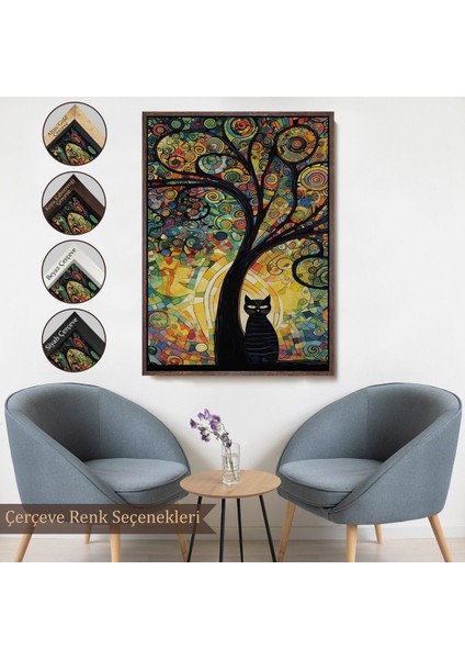 canvas Serie Ağaç Altındaki Siyah Kedi TABLOSU-7899 fırsatları