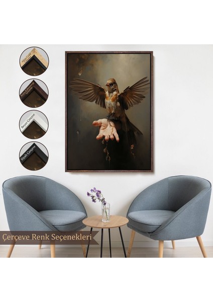 canvas Serie Eldeki Serçe Kuşu TABLOSU-7883 fırsatları