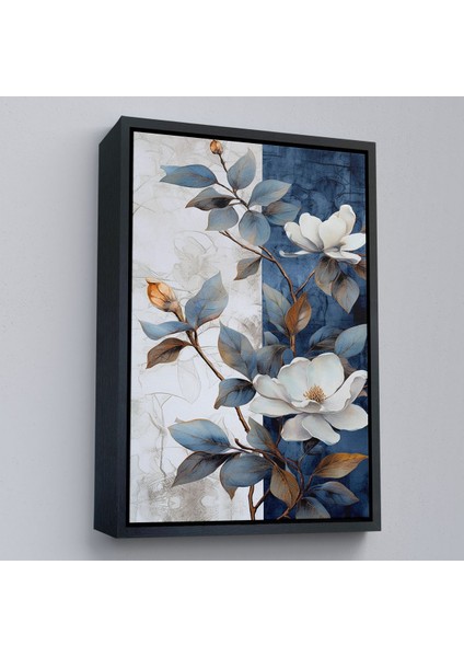 canvas Serie Mavi ve Beyaz Çiçekler TABLOSU-7886