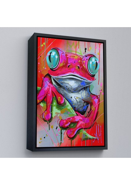 canvas Serie Sevimli Pembe Kurbağa TABLOSU-7838