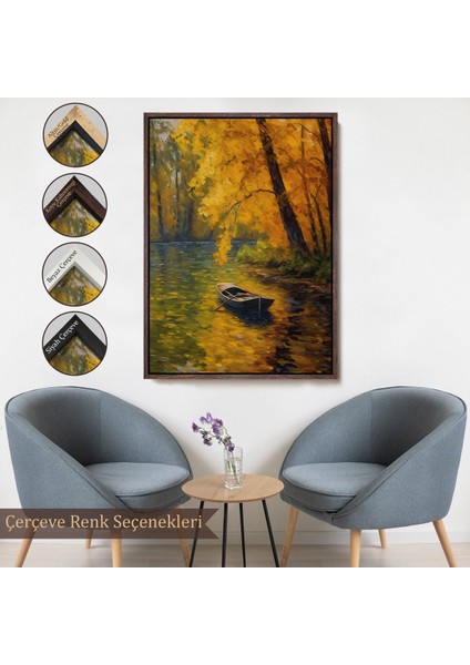 canvas Serie Ormandaki Akarsuda Ilerleyen Tekne TABLO-7598 fırsatları