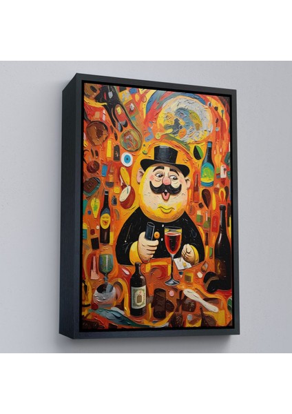 canvas Serie Içki Içen Şişman Adam TABLOSU-8002