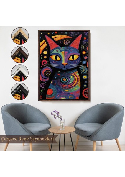 ^#canvas Serie Pablo Picasso Tarzı - Soyut Renkli Kedi TABLO-7542 fırsatları